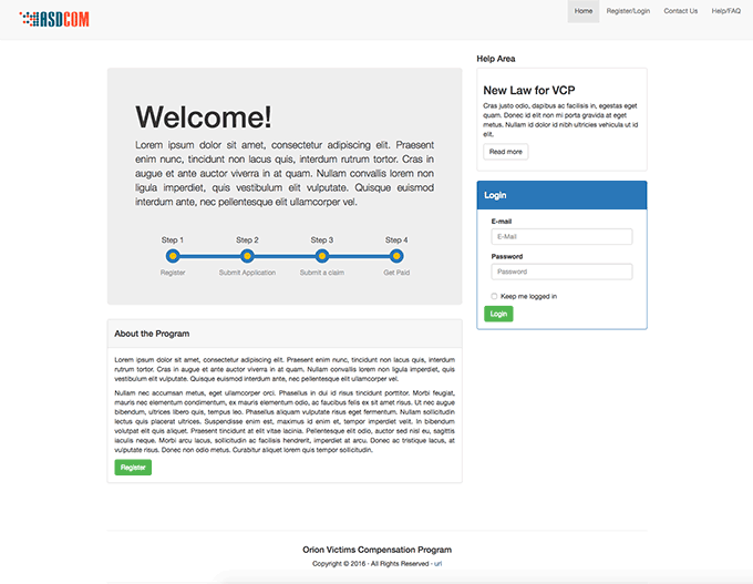 dashboard index page